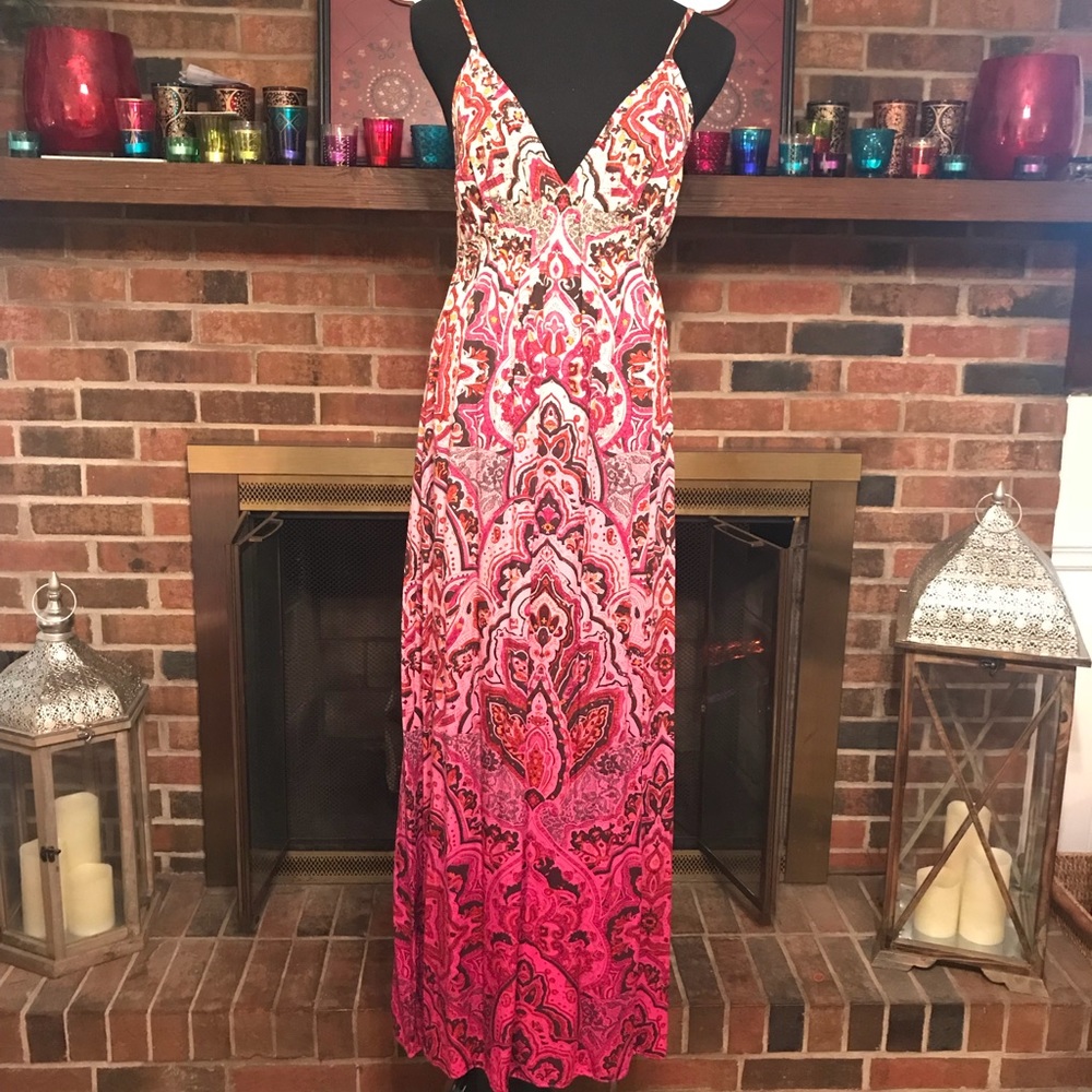 🍀Lucky Brand patterned ombré pink maxi🍀